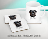 Personalised Cane Corso cushion with matching mug and coaster