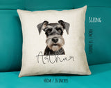 Miniature Schnauzer name cushion size guide - 40 x 40cm (16 x 16 inches)