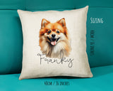 Pomeranian name cushion size guide - 40 x 40cm (16 x 16 inches)