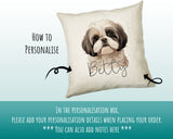 How to personalise the Shih Tzu name cushion - add your dog's name in the personalisation box