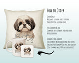 How to order the Shih Tzu cushion - Cover Only, Full Cushion and Pad, or Cushion+Mug+Coaster