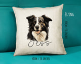 Border Collie name cushion size guide - 40 x 40cm (16 x 16 inches)