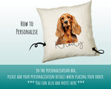 How to personalise the Cocker Spaniel name cushion - add your dog's name in the personalisation box