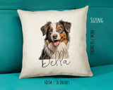 Miniature American Shepherd name cushion size guide - 40 x 40cm (16 x 16 inches)