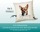 How to personalise the Chihuahua name cushion - add your dog's name in the personalisation box