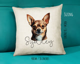 Chihuahua name cushion size guide - 40 x 40cm (16 x 16 inches)