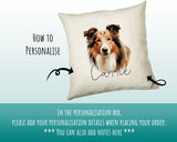 How to personalise the Rough Collie name cushion - add your dog's name in the personalisation box