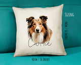 Rough Collie name cushion size guide - 40 x 40cm (16 x 16 inches)