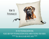 How to personalise the Mastiff name cushion - add your dog's name in the personalisation box