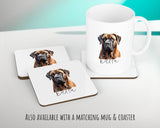 Personalised Mastiff cushion with matching mug and coaster