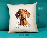 Hungarian Vizsla name cushion size guide - 40 x 40cm (16 x 16 inches)