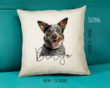Australian Cattle Dog name cushion size guide - 40 x 40cm (16 x 16 inches)
