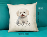 Bichon Frise name cushion size guide - 40 x 40cm (16 x 16 inches)