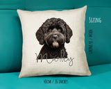 Black Cockapoo name cushion size guide - 40 x 40cm (16 x 16 inches)