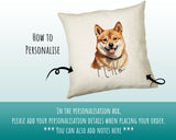 How to personalise the Shiba Inu name cushion - add your dog's name in the personalisation box