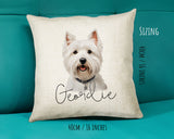 West Highland White Terrier name cushion size guide - 40 x 40cm (16 x 16 inches)