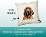 How to personalise the Bloodhound name cushion - add your dog's name in the personalisation box