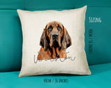 Bloodhound name cushion size guide - 40 x 40cm (16 x 16 inches)