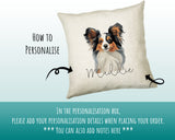 How to personalise the Papillon name cushion - add your dog's name in the personalisation box