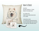 How to order the Samoyed cushion - Cover Only, Full Cushion and Pad, or Cushion+Mug+Coaster