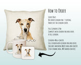 How to order the Whippet cushion - Cover Only, Full Cushion and Pad, or Cushion+Mug+Coaster