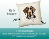 How to personalise the German Wirehaired Pointer name cushion - add your dog's name in the personalisation box