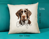German Wirehaired Pointer name cushion size guide - 40 x 40cm (16 x 16 inches)