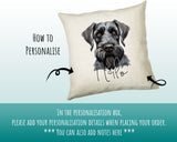 How to personalise the Giant Schnauzer name cushion - add your dog's name in the personalisation box