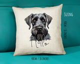 Giant Schnauzer name cushion size guide - 40 x 40cm (16 x 16 inches)