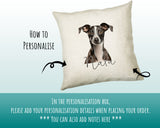 How to personalise the Italian Greyhound name cushion - add your dog's name in the personalisation box