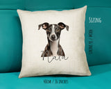 Italian Greyhound name cushion size guide - 40 x 40cm (16 x 16 inches)