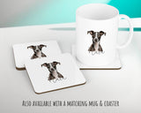 Personalised Italian Greyhound cushion with matching mug and coaster