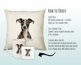 How to order the Italian Greyhound cushion - Cover Only, Full Cushion and Pad, or Cushion+Mug+Coaster