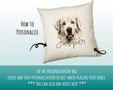 How to personalise the Pyrenean Mountain Dog name cushion - add your dog's name in the personalisation box