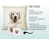 How to order the Pyrenean Mountain Dog cushion - Cover Only, Full Cushion and Pad, or Cushion+Mug+Coaster