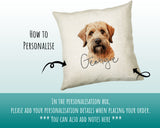 How to personalise the Soft Coated Wheaten Terrier name cushion - add your dog's name in the personalisation box