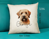 Soft Coated Wheaten Terrier name cushion size guide - 40 x 40cm (16 x 16 inches)