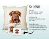 How to order the Dogue de Bordeaux cushion - Cover Only, Full Cushion and Pad, or Cushion+Mug+Coaster