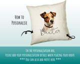 How to personalise the Jack Russell Terrier name cushion - add your dog's name in the personalisation box