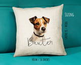 Jack Russell Terrier name cushion size guide - 40 x 40cm (16 x 16 inches)