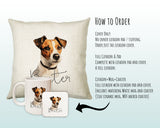How to order the Jack Russell Terrier cushion - Cover Only, Full Cushion and Pad, or Cushion+Mug+Coaster