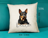 Australian Kelpie name cushion size guide - 40 x 40cm (16 x 16 inches)