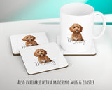 Personalised Cavapoo cushion with matching mug and coaster