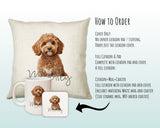 How to order the Cavapoo cushion - Cover Only, Full Cushion and Pad, or Cushion+Mug+Coaster