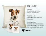 How to order the Fox Terrier cushion - Cover Only, Full Cushion and Pad, or Cushion+Mug+Coaster