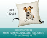 How to personalise the Jack Russell Terrier name cushion - add your dog's name in the personalisation box