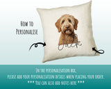 How to personalise the Labradoodle name cushion - add your dog's name in the personalisation box