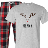 Personalised Reindeer Xmas Pyjamas - T-Shirt - PJ022