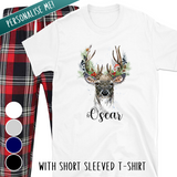 Personalised Reindeer Xmas Pyjamas - T-Shirt - PJ050