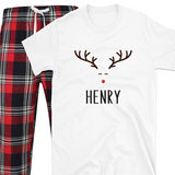 Personalised Reindeer Xmas Pyjamas - T-Shirt - PJ022